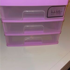 Nicole by Nicole Miller Purple Storage Unit with Three Drawers